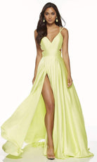 Alyce Paris - 60453 Sleeveless V-Neck Satin Modest Prom A-Line Gown - designer bridesmaid dress at Silhouette Dresses