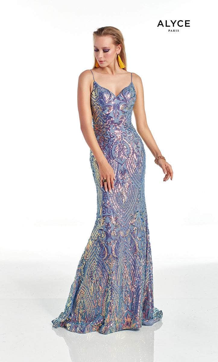 Alyce Paris 60939 - Sweetheart Patterned Sequin Prom Dress - designer evening gown at Silhouette Dresses