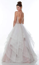 Alyce Paris - 61107 Pearl Beaded Organza A-Line Gown - back view