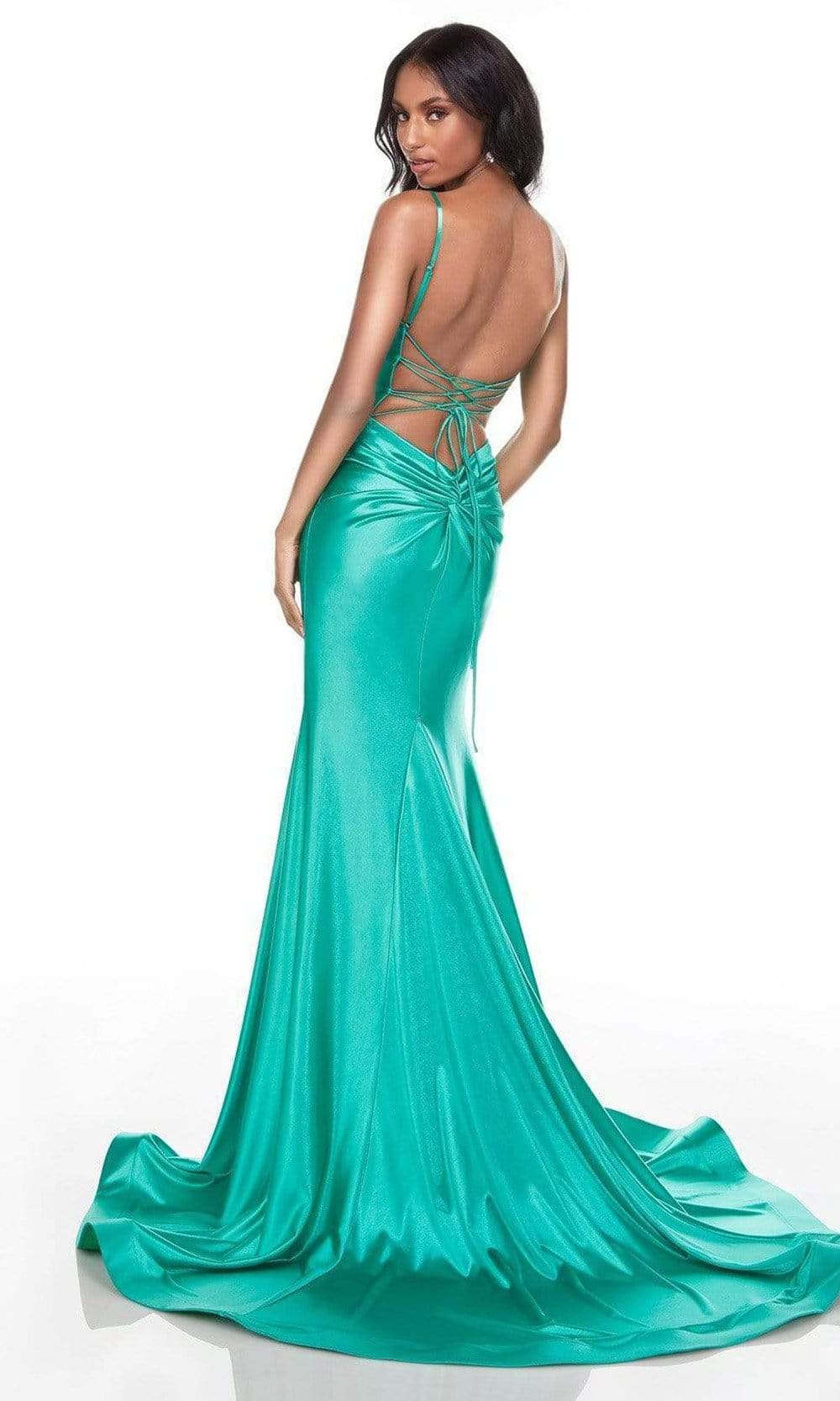 Alyce Paris - 61169 Long V-Neck Mermaid Gown - back view