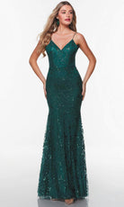 Alyce Paris 61283 - V-Necked Shimmering Prom Dress - designer prom dress at Silhouette Dresses