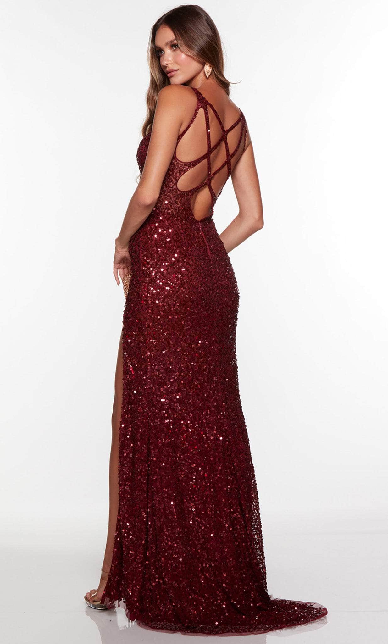 Alyce Paris 61366 - Strappy Back Sheath Prom Gown - back view