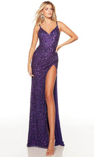 Alyce Paris 61366 - V-Neck Prom Gown With Slit
