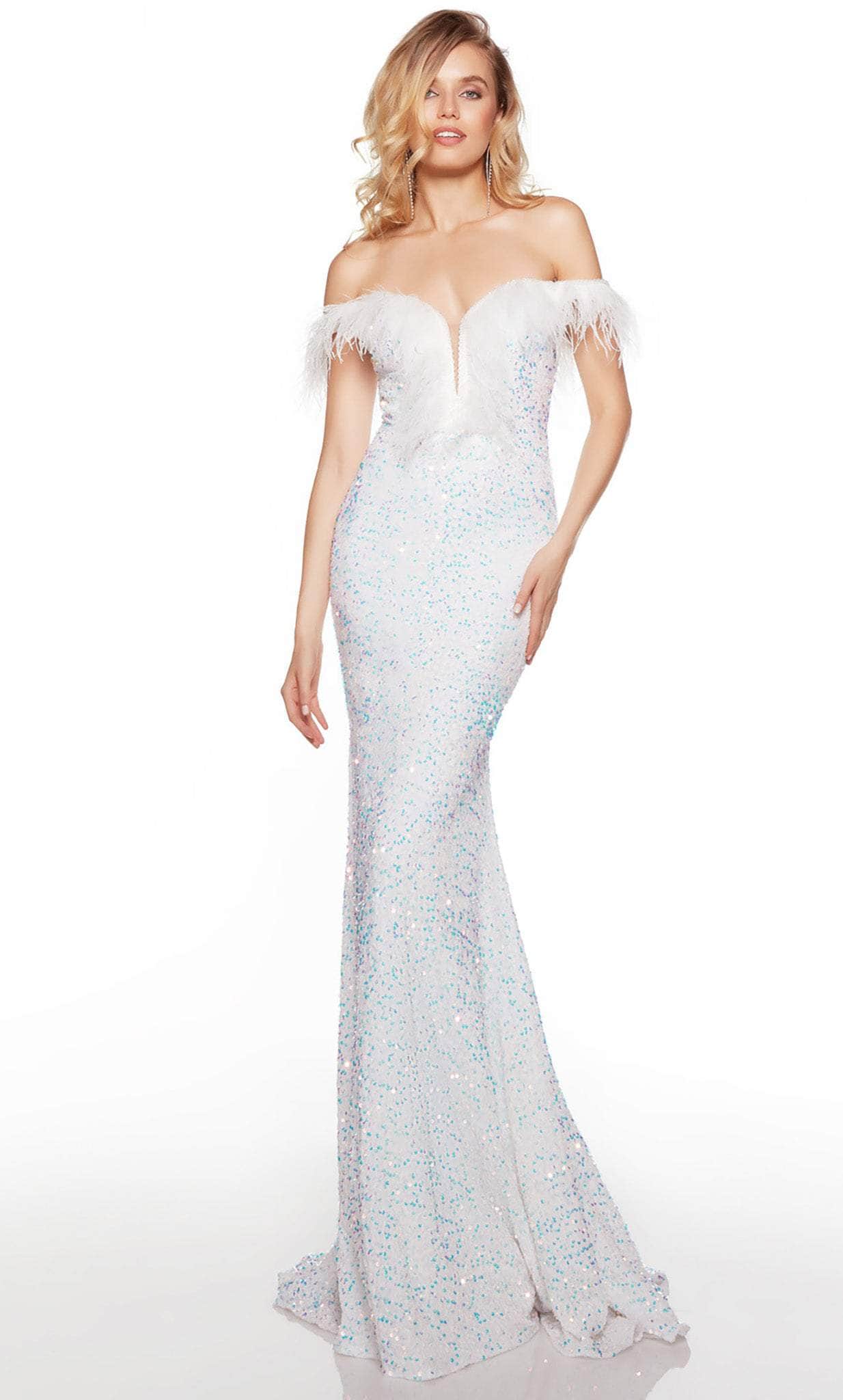 Alyce Paris 61373 - Feathered Sweetheart Sequin Prom Gown - Silhouette Dresses