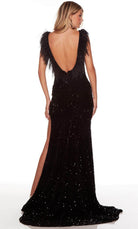 Alyce Paris 61374 - Feathered V-Neck Sheath Classic Prom Gown