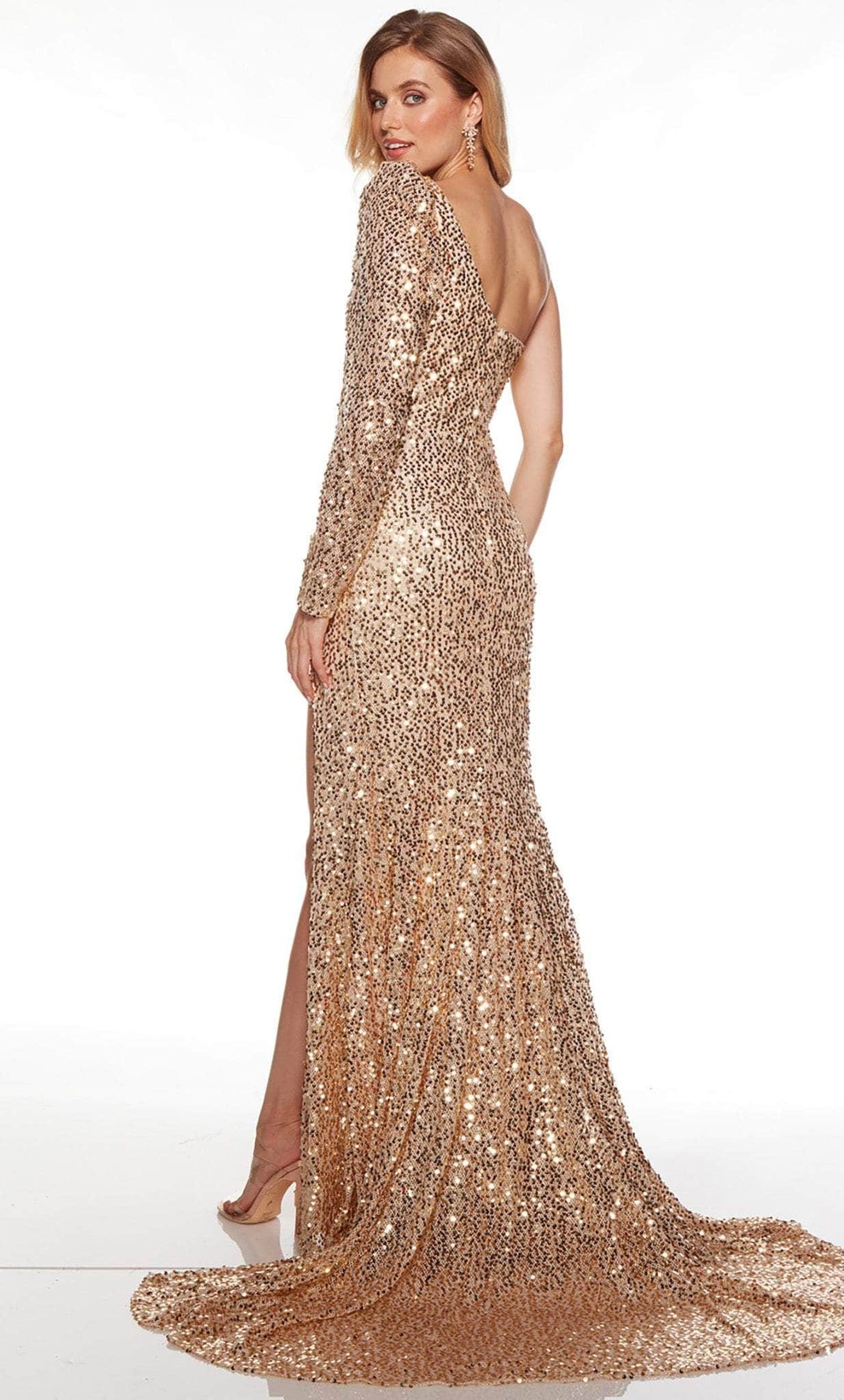 Alyce Paris 61376 - One Sheer Long Sleeve Evening Gown