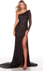 Alyce Paris 61376 - One Sheer Long Sleeve Evening Gown - designer prom dress at Silhouette Dresses