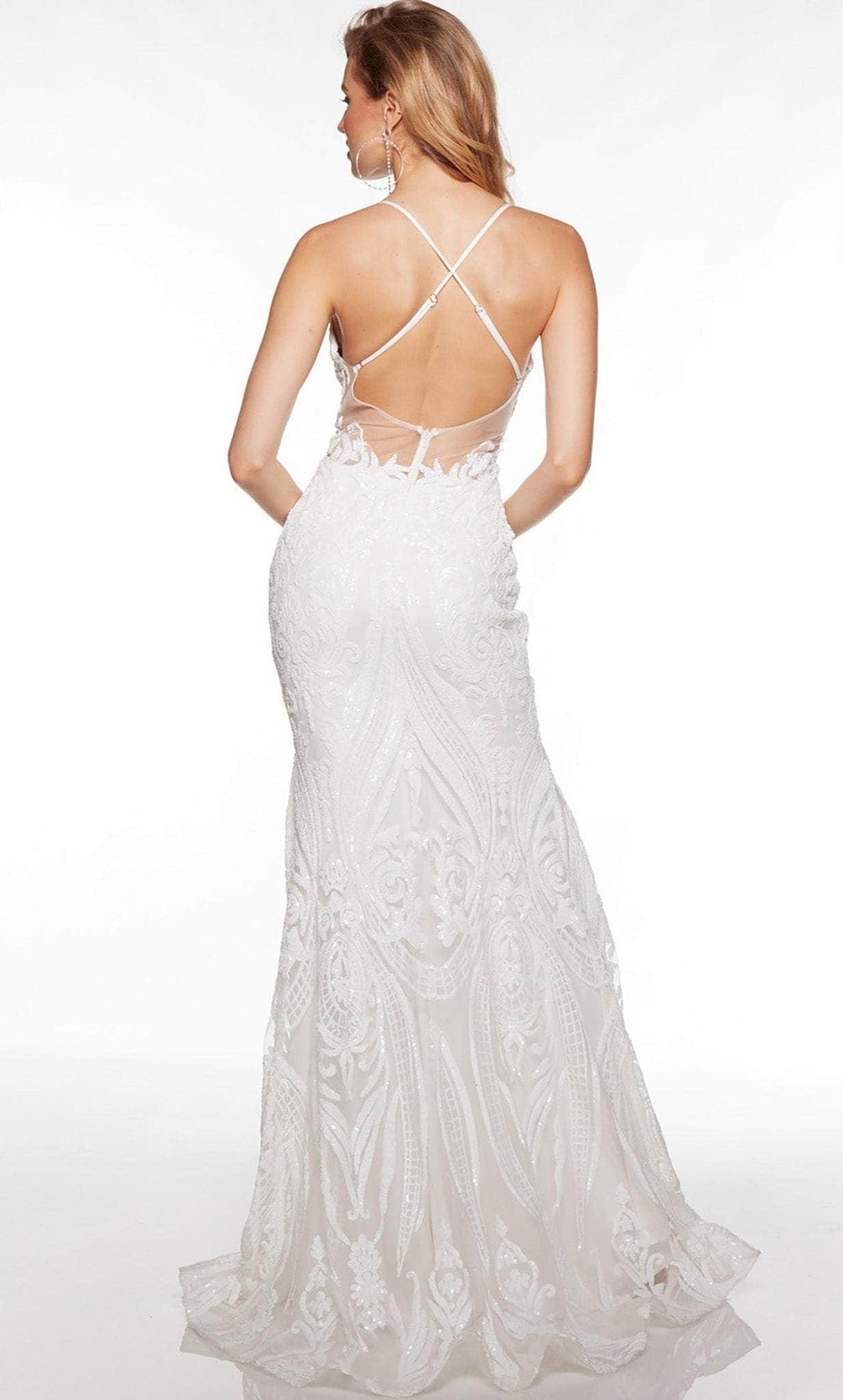 Alyce Paris 61424 - V-Neck Paisley Sequin Prom Gown