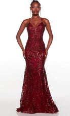 Alyce Paris 61424 - V-Neck Paisley Sequin Prom Gown - view 10