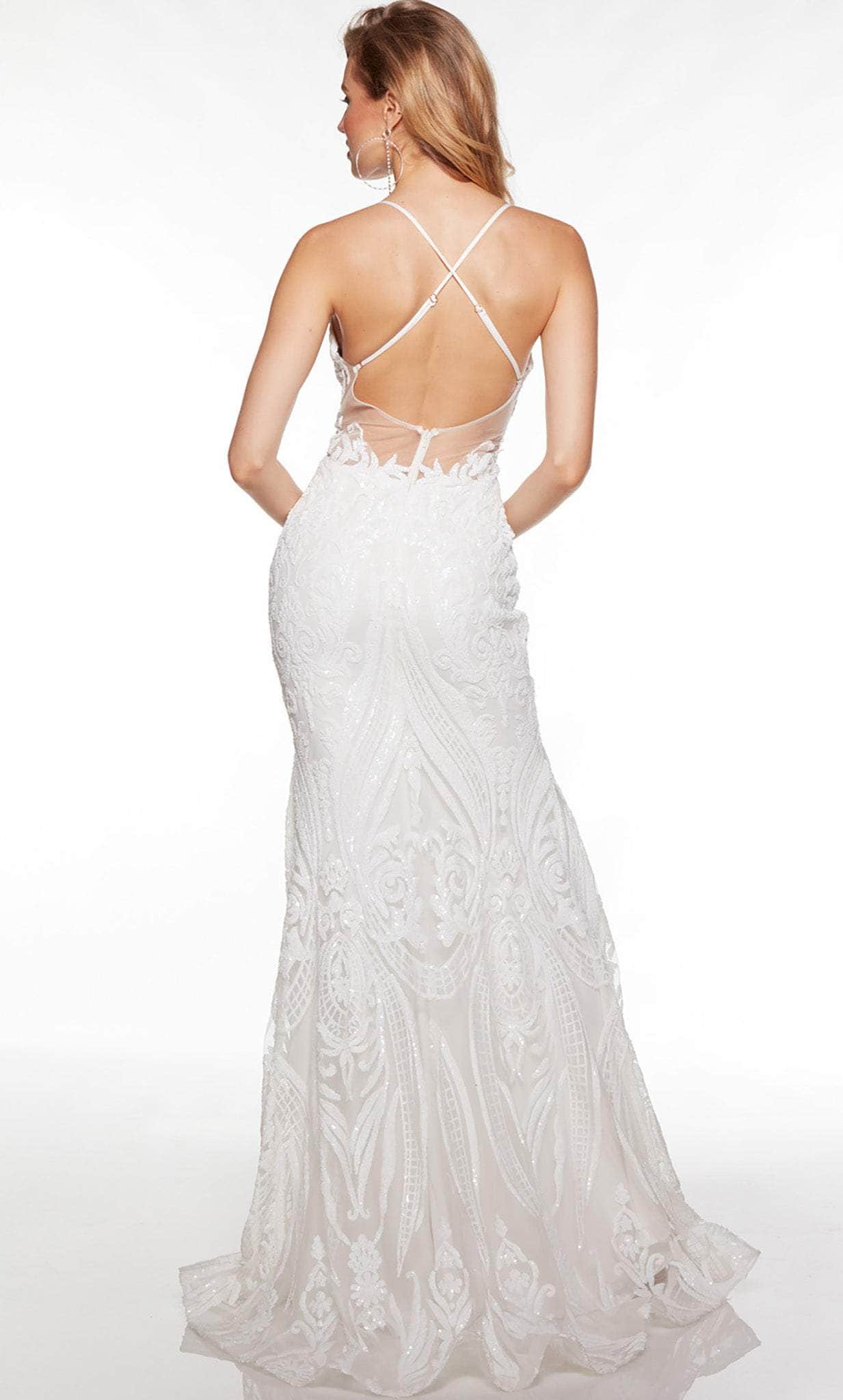 Alyce Paris 61424 - V-Neck Paisley Sequin Prom Gown - view 5