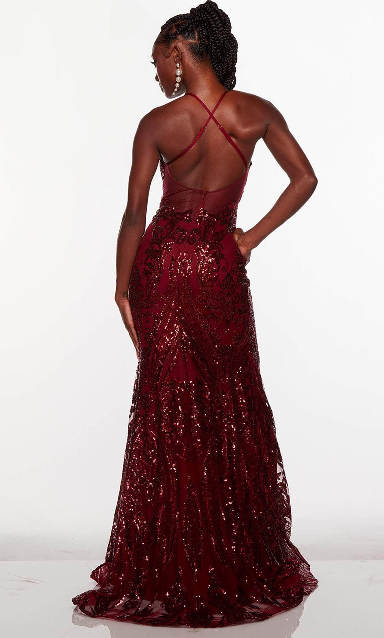 Alyce Paris 61424 - V-Neck Paisley Sequin Prom Gown - view 11