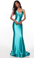 Alyce Paris 61436 - Knotted Deep V-Neck Classic Prom Gown