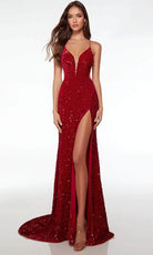 Alyce Paris 61484 - Plunging Sequin Prom Dress