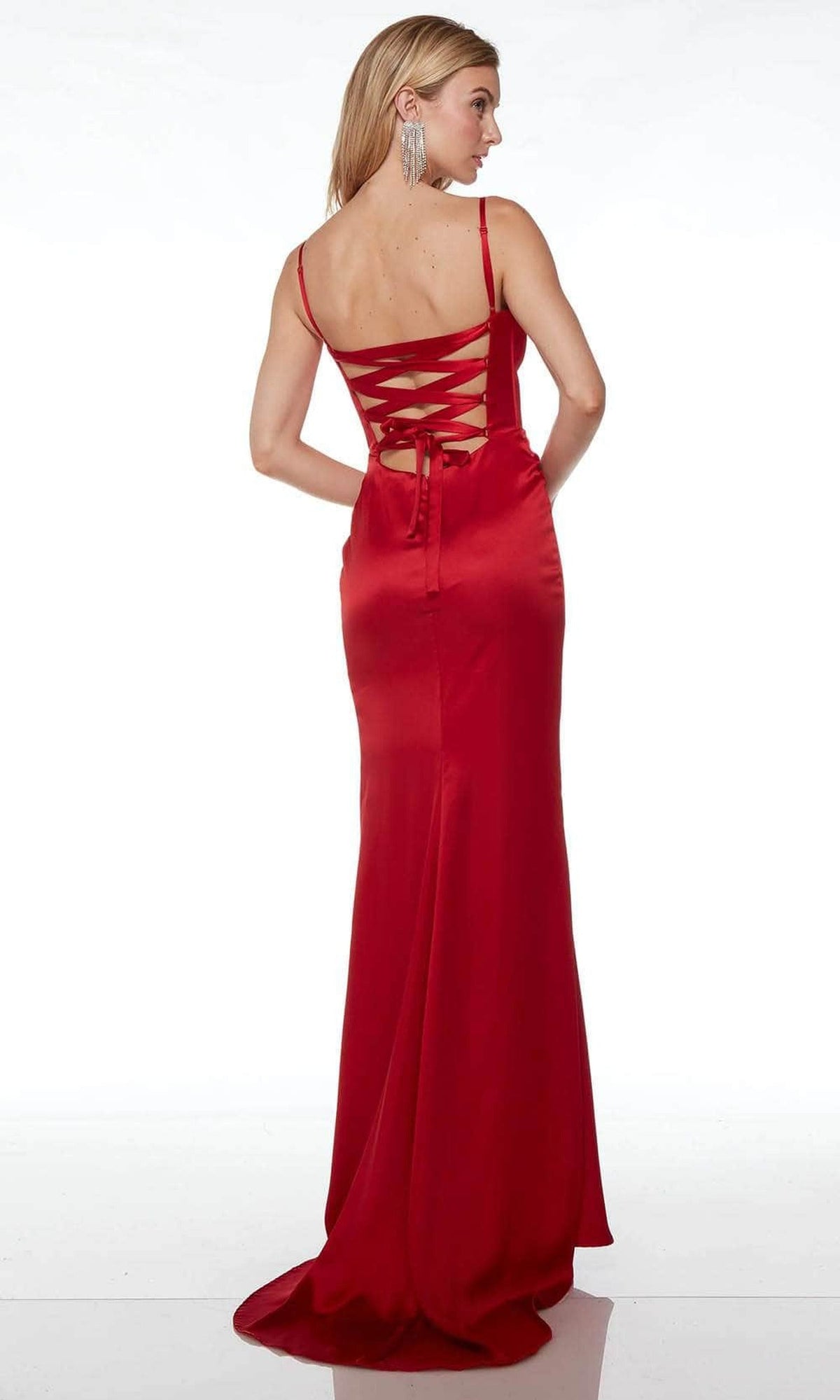Alyce Paris 61485 - V-Neck Corset Satin Prom Gown