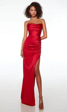 Alyce Paris 61492 - Strapless High Slit Prom Gown - view 4