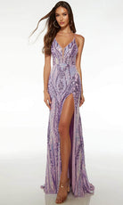 Alyce Paris 61658 - Sequin in a Paisley Pattern Sheer insert Prom Gown - designer prom dress at Silhouette Dresses