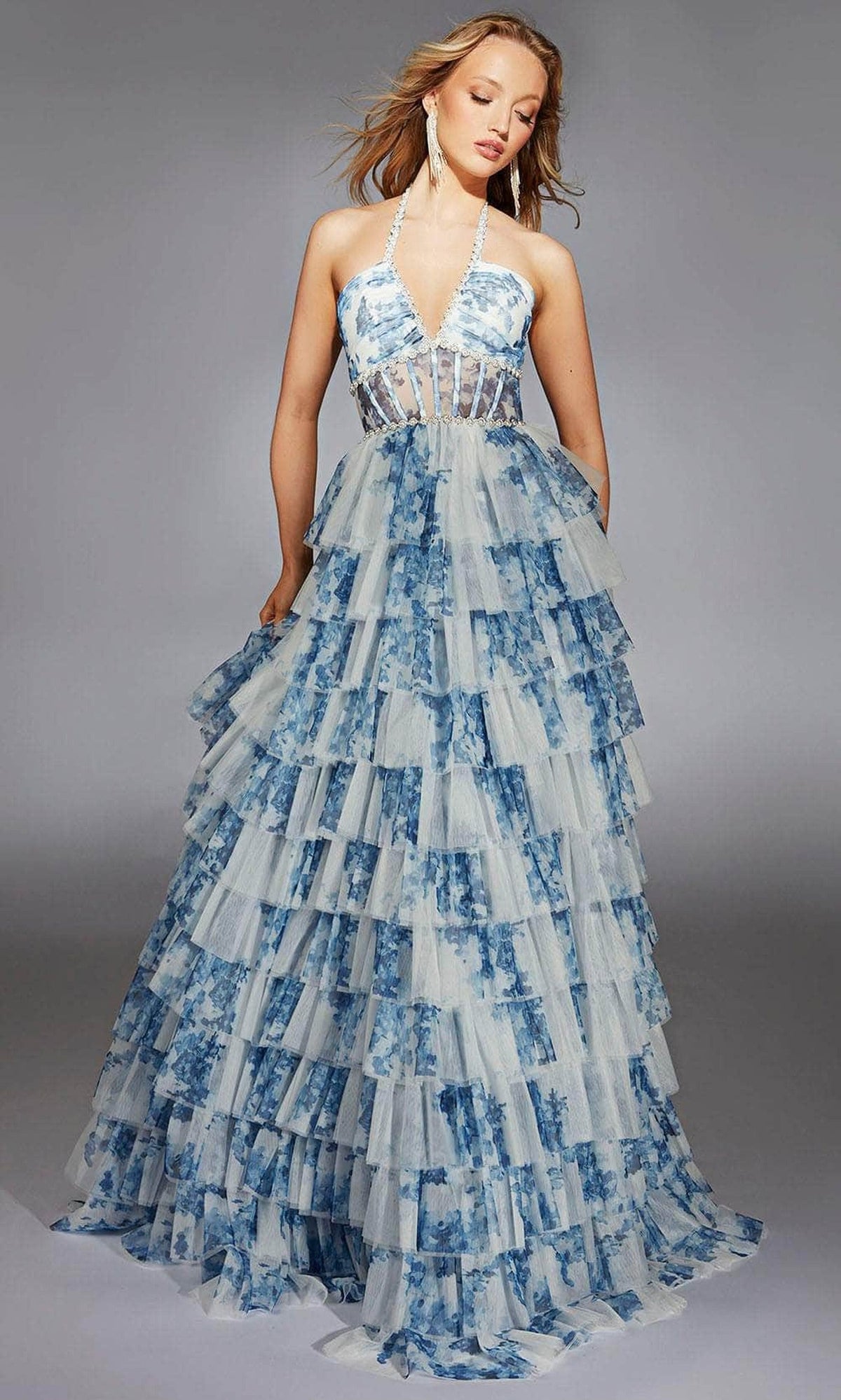 Alyce Paris 61730 - Floral Print A-Line Gown
