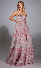 Alyce Paris 61732 - Floral Print Sleeveless A-Line Gown