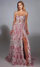 Alyce Paris 61732 - Floral Print Sleeveless A-Line Gown - designer prom dress at Silhouette Dresses