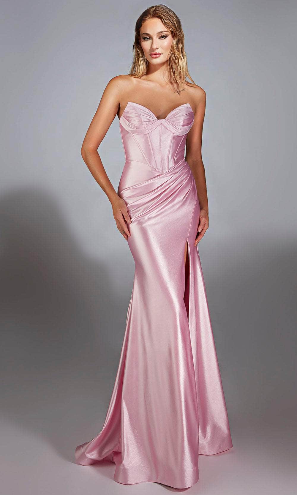 Alyce Paris 61733 - Metallic Strapless Sheath Gown - designer prom dress at Silhouette Dresses