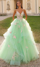 Alyce Paris 61735 - Plunging V-Neck Ballgown with Floral Beading - back view