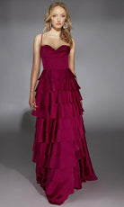 Alyce Paris 61738 - Satin Chiffon A-Line Gown with Cowl Neck