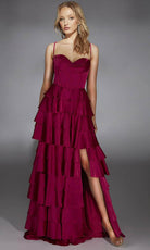 Alyce Paris 61738 - Satin Chiffon A-Line Gown with Cowl Neck