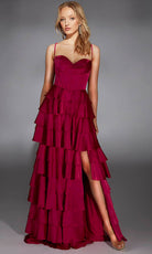Alyce Paris 61738 - Satin Chiffon A-Line Gown with Cowl Neck - designer prom dress at Silhouette Dresses