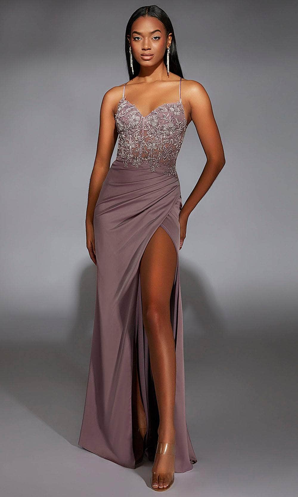 Alyce Paris 61741 - Sweetheart Beaded Corset Sheath Gown - back view