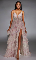 Alyce Paris 61745 - Floral Applique A-line Evening Gown