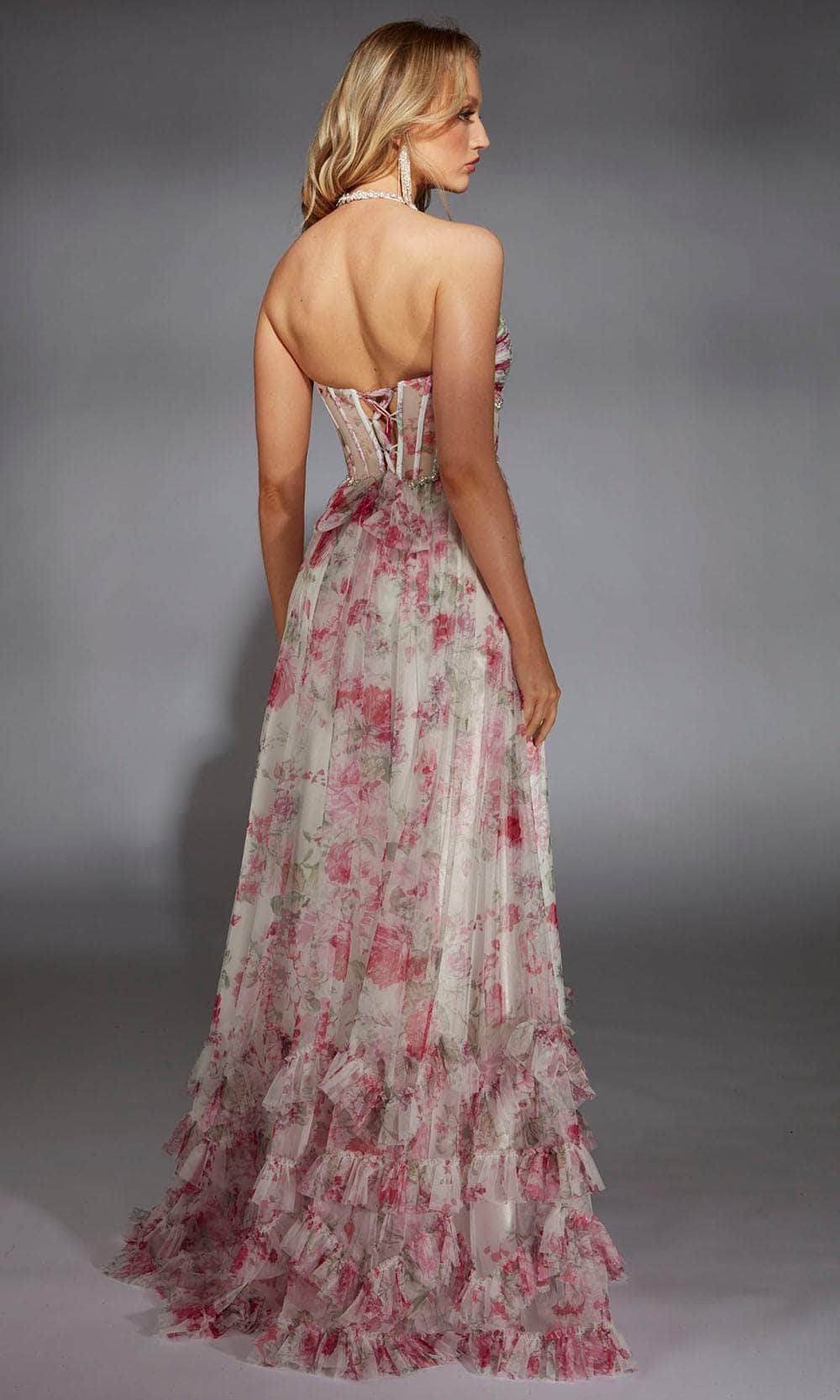 Alyce Paris 61757 - Floral Halter A-Line Gown - view 4