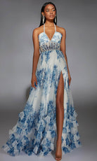 Alyce Paris 61757 - Floral Halter A-Line Gown - view 6