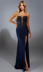 Alyce Paris 61768 - Strapless Sheer Bodice Sheath Gown - designer prom dress at Silhouette Dresses
