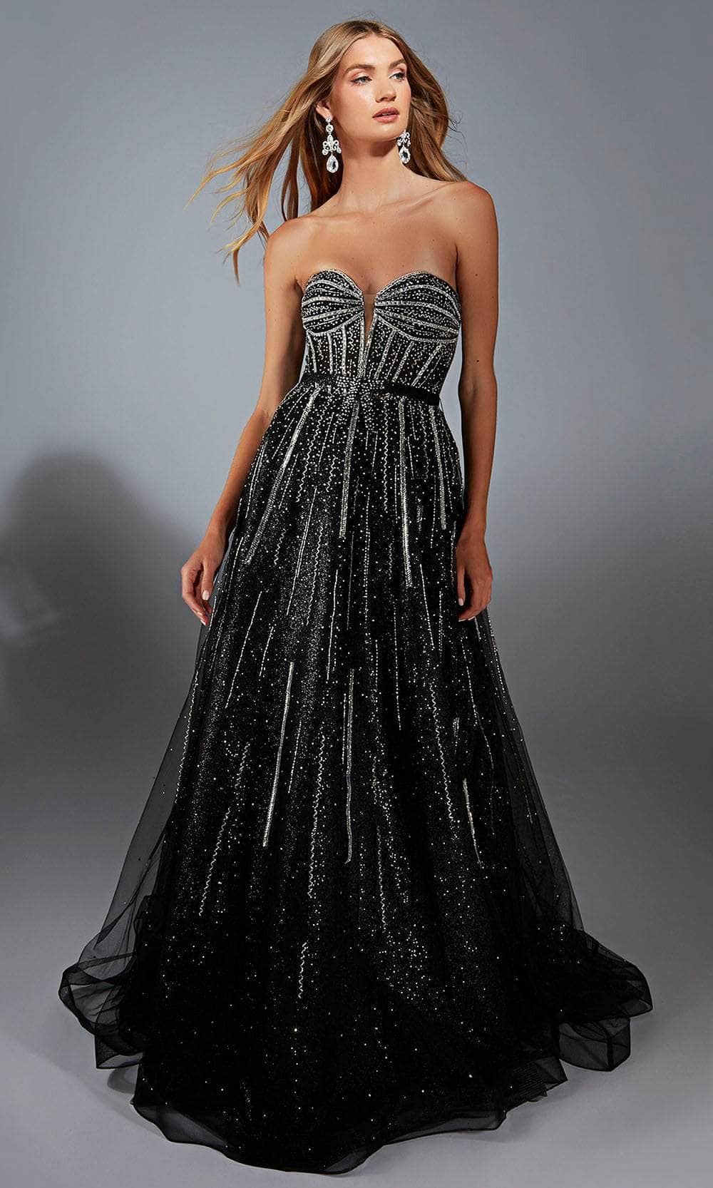Alyce Paris 61770 - Glitter Strapless A-Line Gown - designer prom dress at Silhouette Dresses