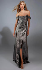 Alyce Paris 61778 - Metallic Cowl Neckline Sheath Gown