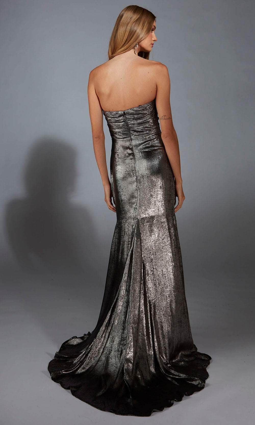 Alyce Paris 61778 - Metallic Cowl Neckline Sheath Gown