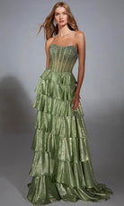 Alyce Paris 61783 - Metallic Voile Strapless A-line Gown