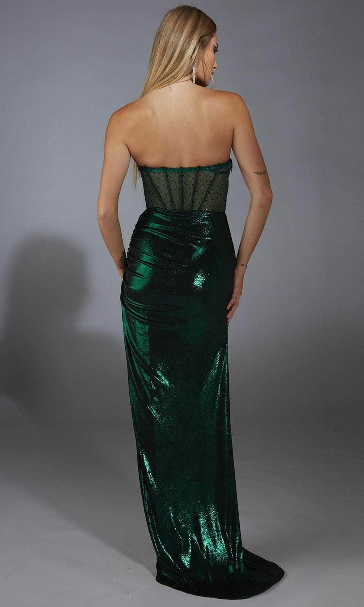 Alyce Paris 61784 - Ruched Metallic Jersey Evening Gown