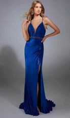 Alyce Paris 61785 - Ruched Deep V-Neck Sheath Gown - designer prom dress at Silhouette Dresses
