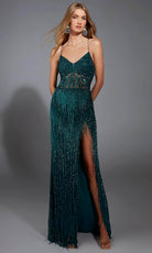 Alyce Paris 61788 - Beaded Fringe Sheath Gown - designer prom dress at Silhouette Dresses