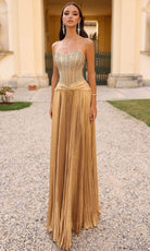 Alyce Paris 61789 - Metallic Foil A-Line Scoop Dress