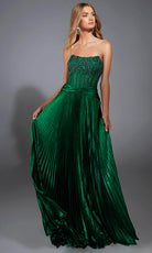 Alyce Paris 61789 - Metallic Foil A-Line Scoop Dress - back view