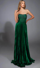 Alyce Paris 61789 - Metallic Foil A-Line Scoop Dress - designer prom dress at Silhouette Dresses