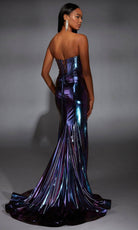 Alyce Paris 61798 - V-Neck Sheath Gown with High Slit