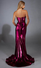 Alyce Paris 61798 - V-Neck Sheath Gown with High Slit - view 4