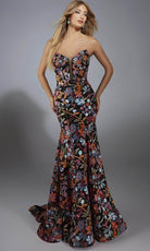 Alyce Paris 61810 - Floral Sequin Trumpet Gown