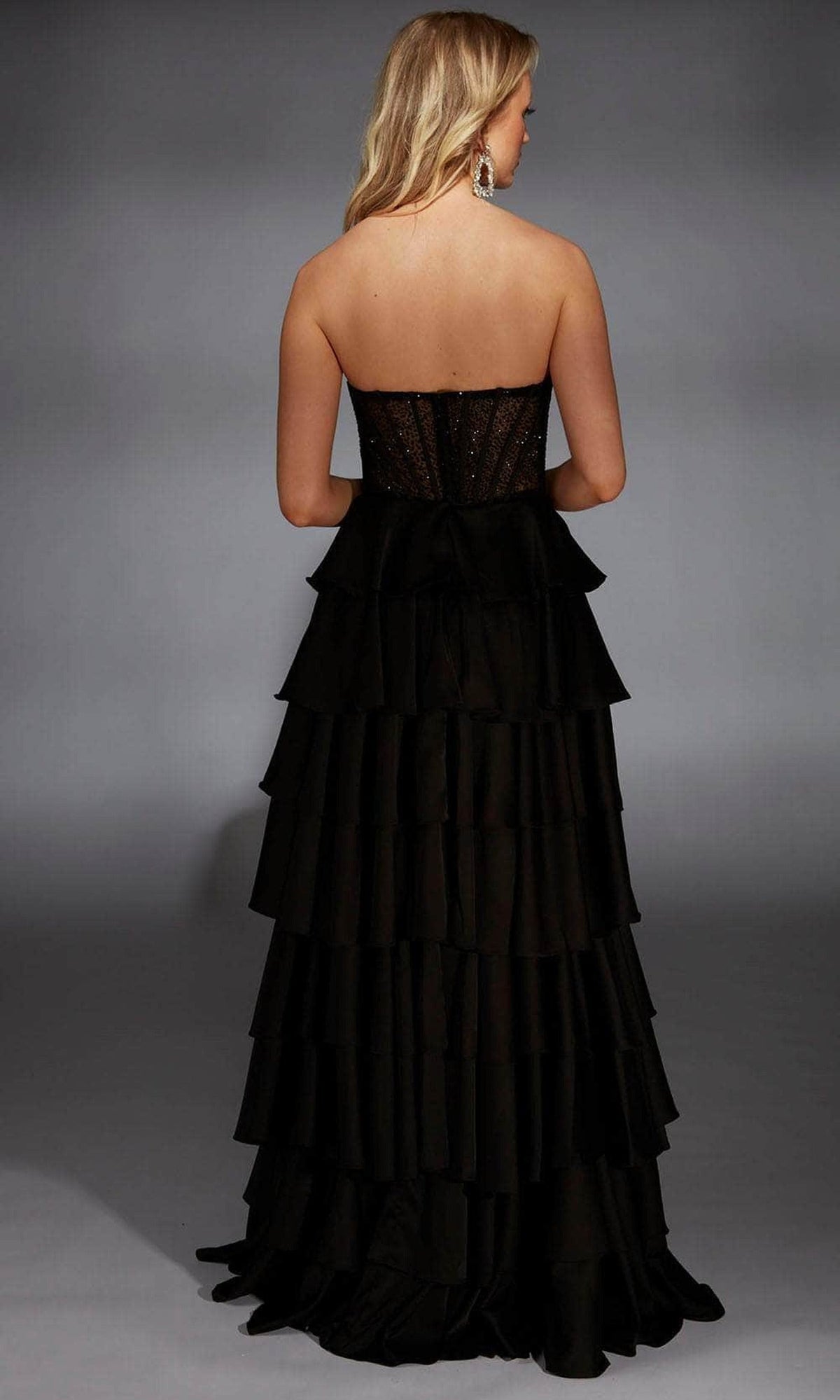 Alyce Paris 61833 - Strapless Tiered Ruffle Satin Gown