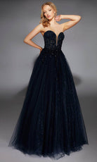 Alyce Paris 61846 - Plunge Neckline Glittering Ballgown - Silhouette Dresses