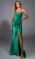 Alyce Paris 61849 - Plunging Neckline Sheath Gown with High Slit - designer prom dress at Silhouette Dresses