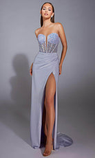Alyce Paris 61856 - Strapless Embellished Gown with High Slit - designer prom dress at Silhouette Dresses